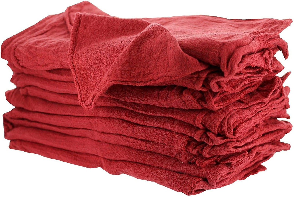 Cotton Homes 500pc Shop Towels Rags Bulk 12 x12 inch- Regenerated Cotton Multipurpose Cleaning Towels, Industrial Wiping Cloth, Paint Cloth, Bar