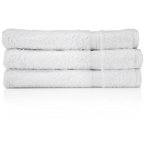 MIMAATEX Brand 100% Cotton 24x50 Inch Bath Towels, White, 12 Pack