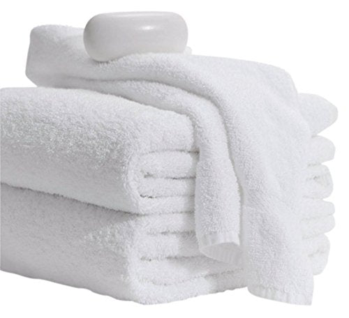 MIMAATEX Towels -6 Pack-White-100% Cotton- Hair/Pool/Gym