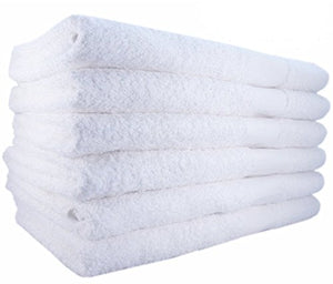 Bath Towels by MIMAATEX-6 Pack-White 100% Cotton 24x50 Inch Bath Towels