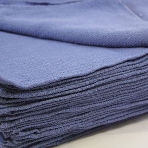 Huck Towels Blue-Commercial -50 Piece Pack -16"x 24"- NEW 100% Cotton Super Absorbent-Low Lint
