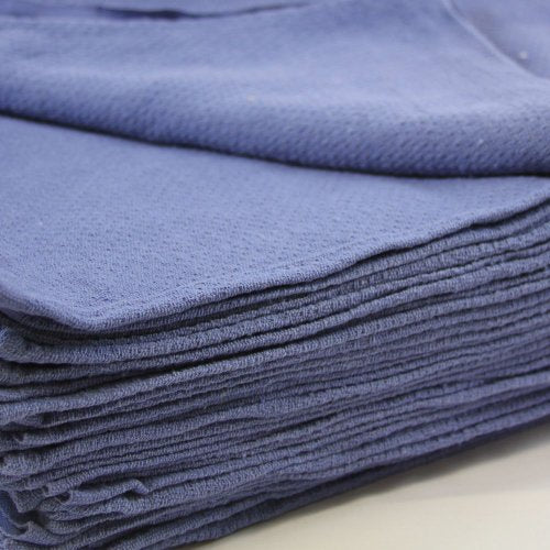 Blue Huck Towel Washable Rags - 12 Pack