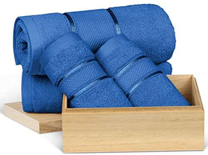 MIMAATEX 6 Pieces Towel Set Zero Twist Ultra Soft Long Staple Cotton- Set Includes-2 Bath, 2 Hand and 2 Wash Cloth (White)