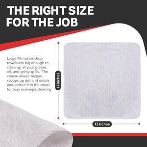 100% Cotton Shop Towels Industrial Shop Rags 14" X 14" - Pack of 100 Pcs
