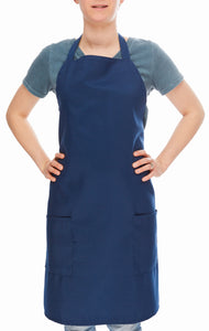 Bib Aprons-MHF Aprons-1 Piece Pack-2 Waist Pockets- New Spun Poly-commercial Restaurant Kitchen